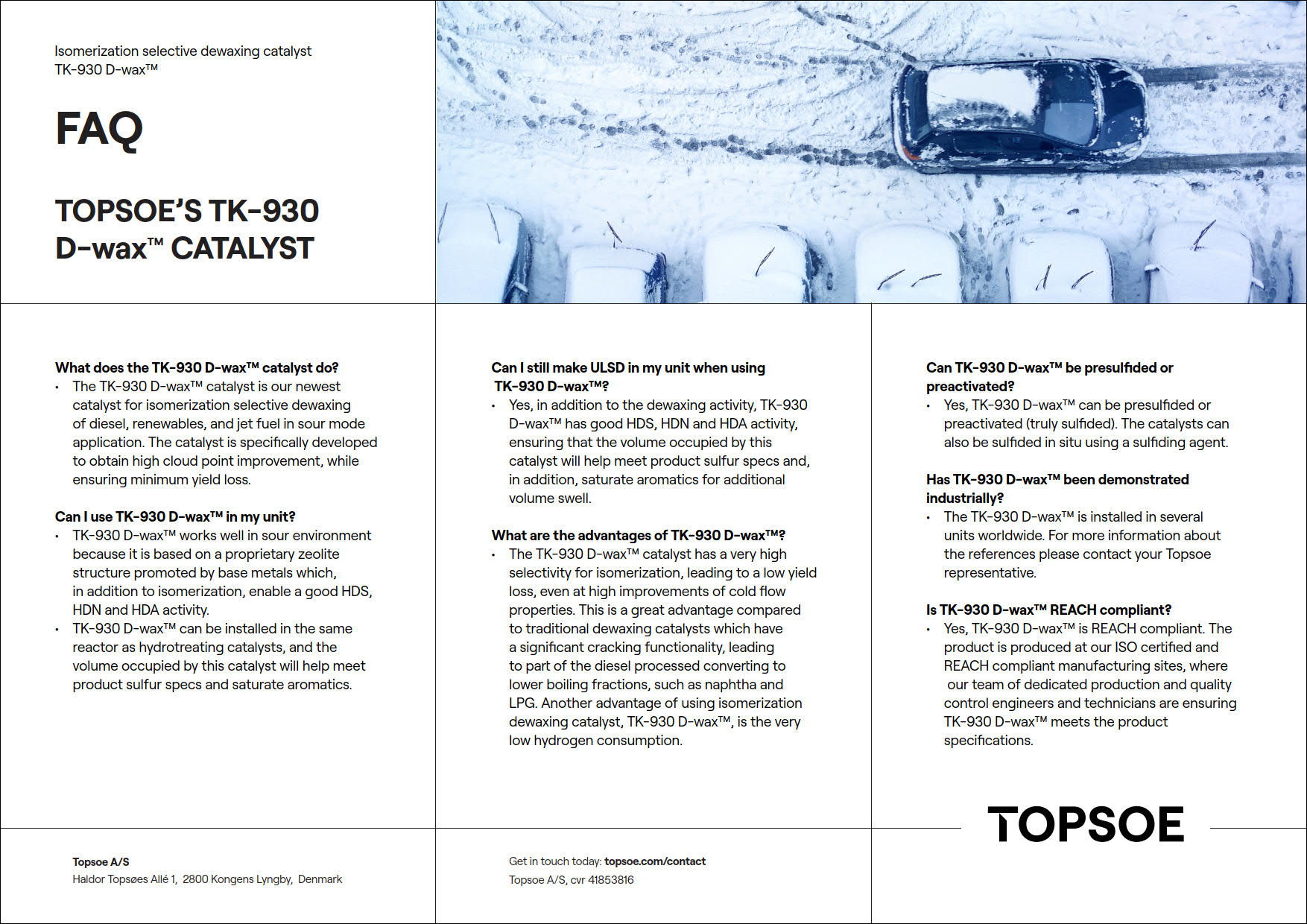 FAQ - Topsoe's TK-930 D-wax™ Catalyst featured Image
