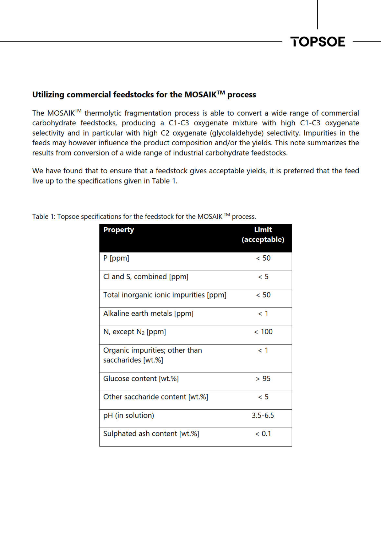 Utilizing commercial feedstocks for the MOSAIK™ process featured Image